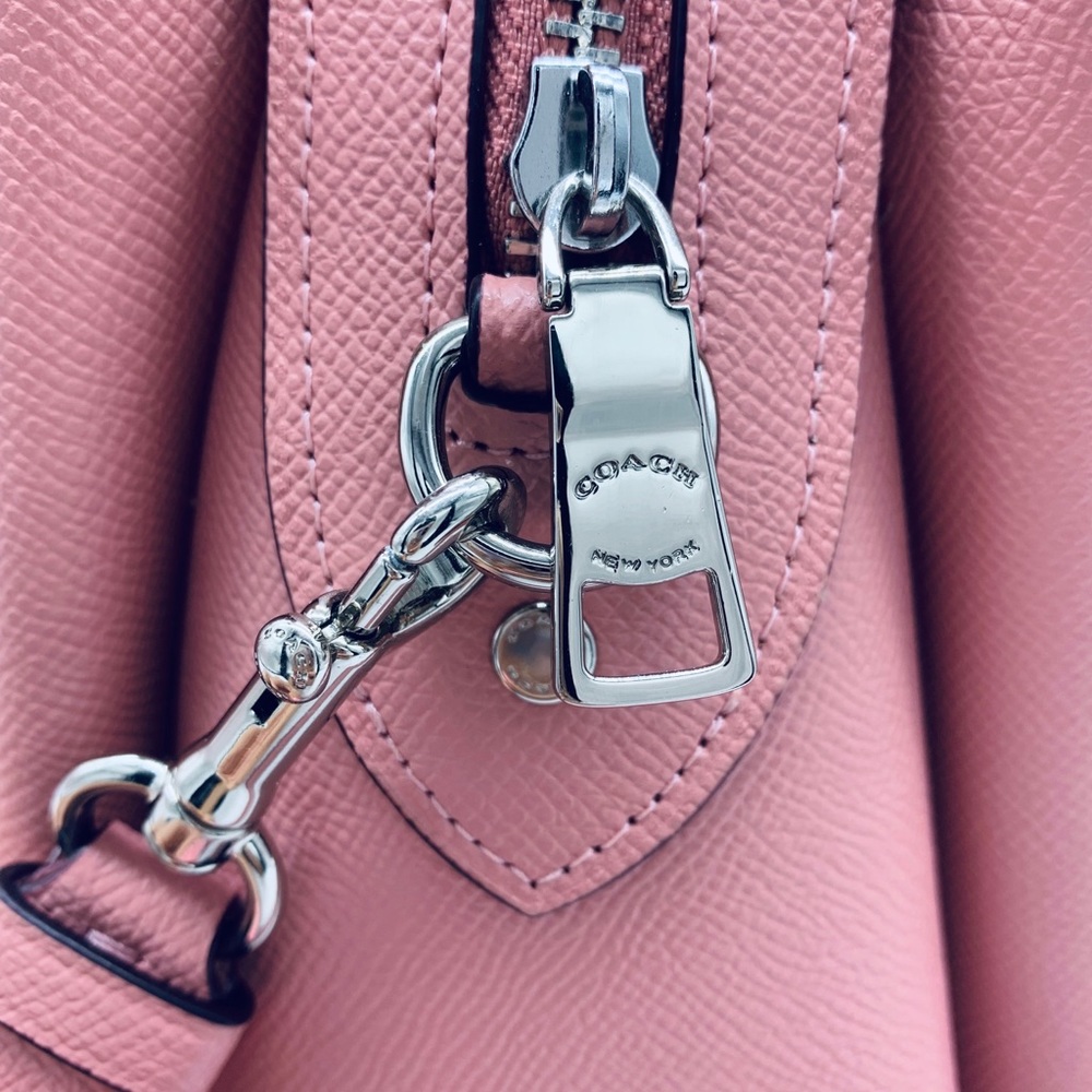 COACH Carryall Crossgrain Leather Lillie Satchel - Picture 9 of 16